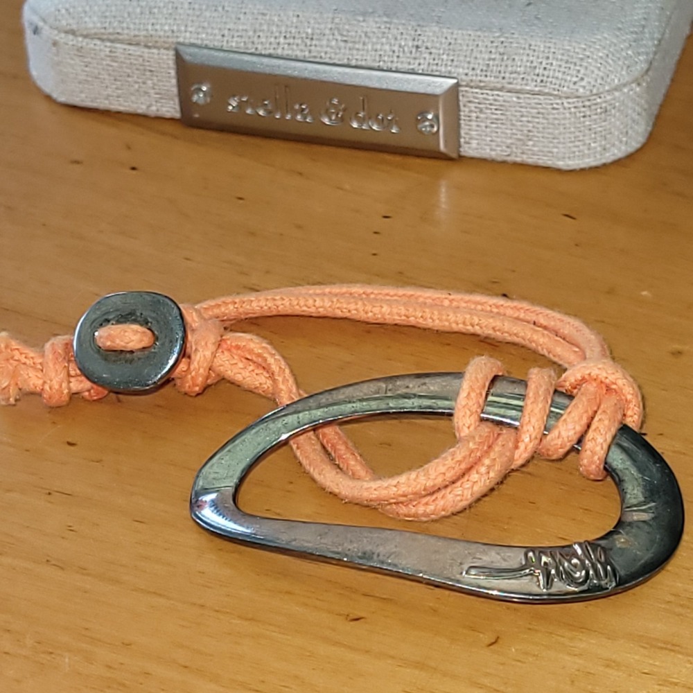 IPPOLITA Sterling Silver 925 Orange Double Cord Bracelet Button Clasp 9g